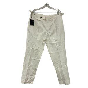 Massimo Dutti Mens Dress Pants Linen Size EU 46 US 36 White Pleated 0091/651 NWD